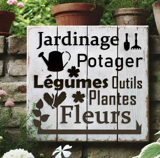 Pochoir Adhésif 20 x 20 cm Planche Jardin, Jardinage