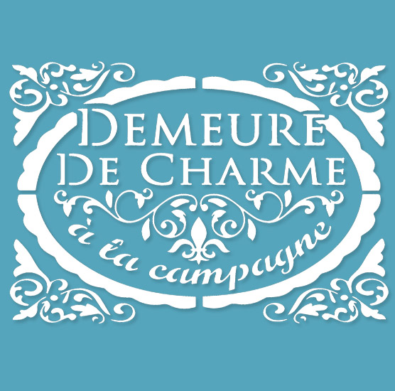 Pochoir Adhésif 30 x 20 cm Médaillon Demeure de Charme Stylisé